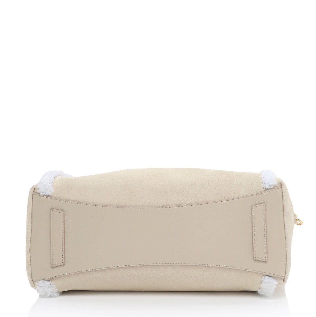 Givenchy Suede Shearling Antigona Small Satchel (SHF-aB1k6L)
