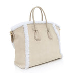 Givenchy Suede Shearling Antigona Small Satchel (SHF-aB1k6L)