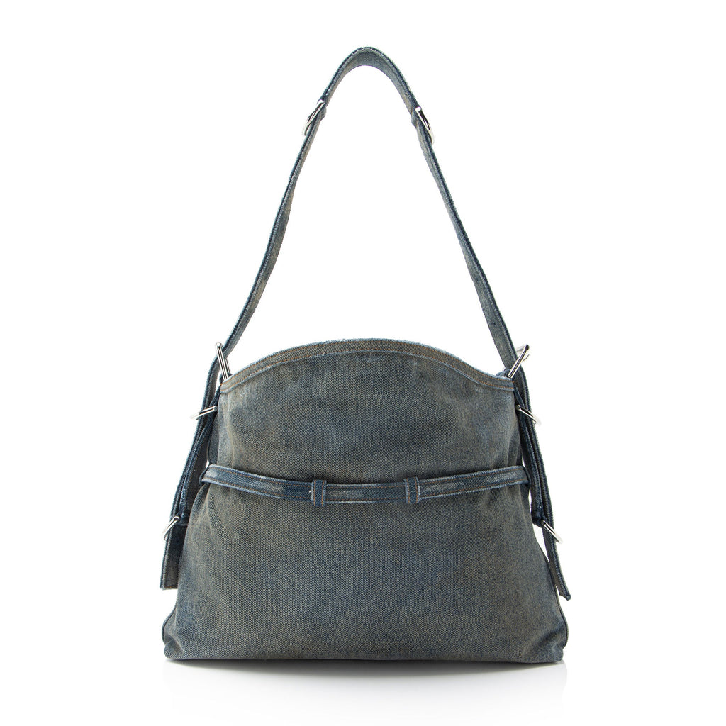 Givenchy Washed Denim Voyou Medium Shoulder Bag