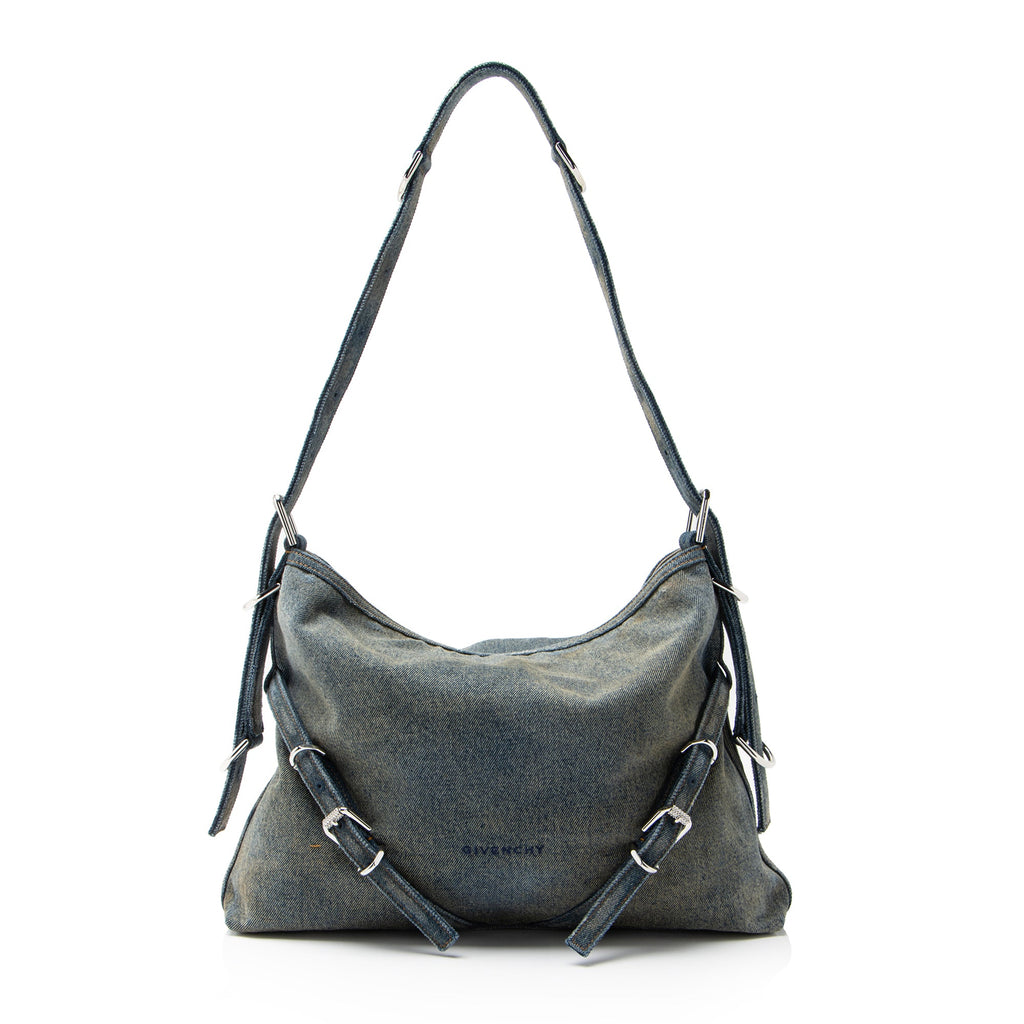 Givenchy Washed Denim Voyou Medium Shoulder Bag
