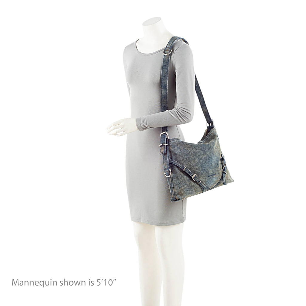 Givenchy Washed Denim Voyou Medium Shoulder Bag