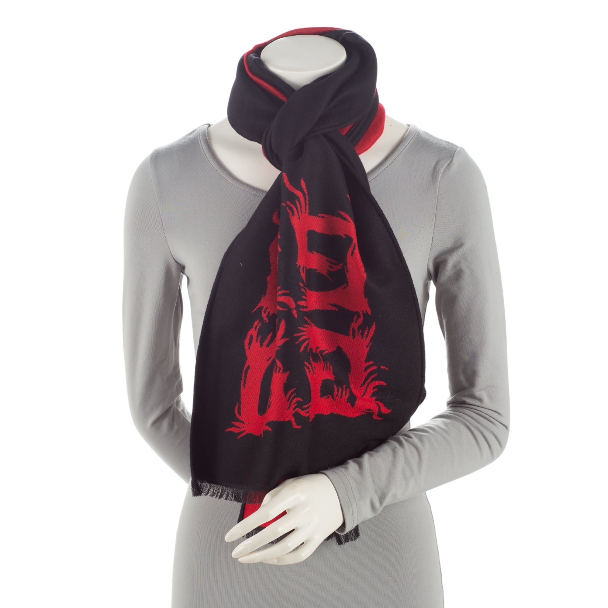 Givenchy Wool Silk 4G Flame Scarf (SHF-ocFJSt)
