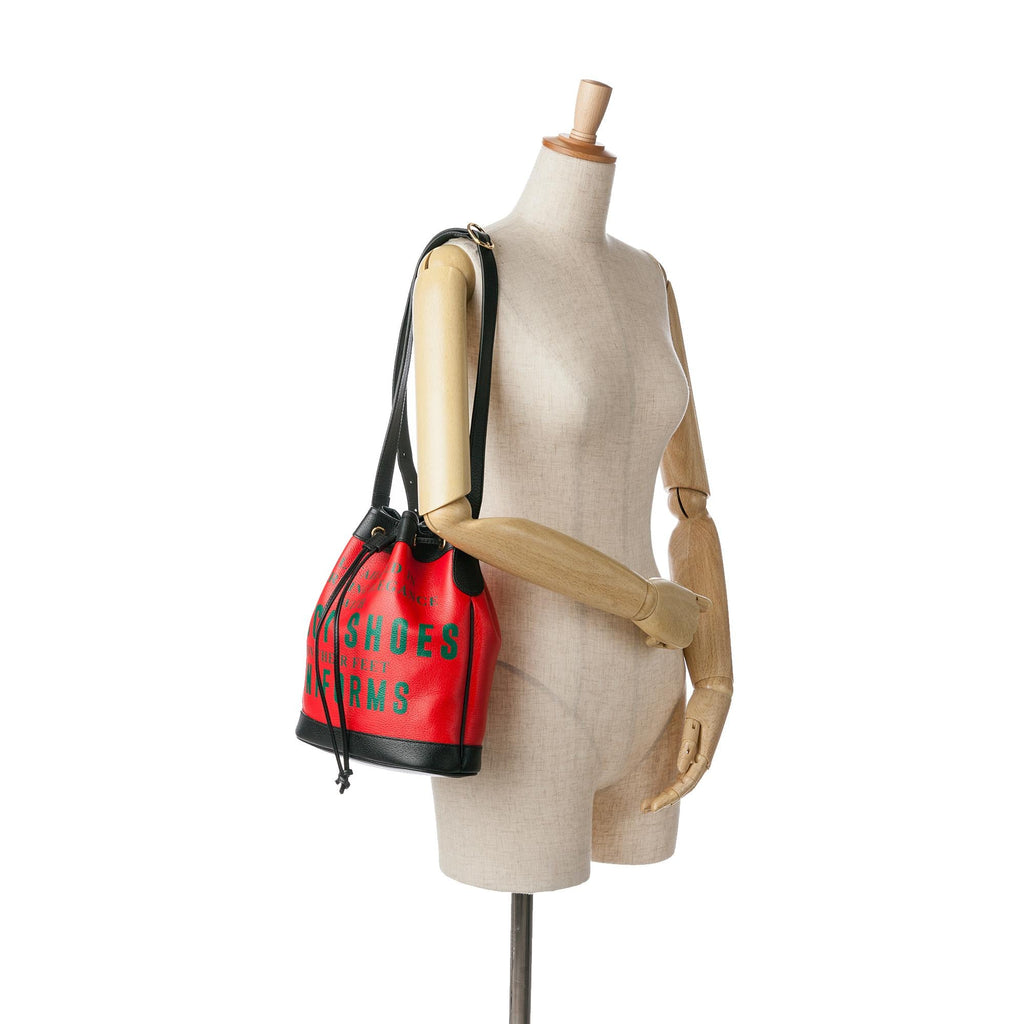 Gucci 100th Anniversary Leather Uniform Bucket Bag