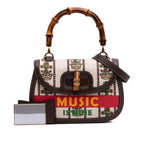 Gucci 100th Anniversary Medium Canvas 1947 Bamboo Top Handle Bag