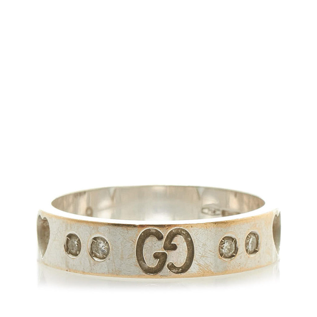 Gucci 18K Diamond Icon Amor Ring - 5 (SHG-35941)