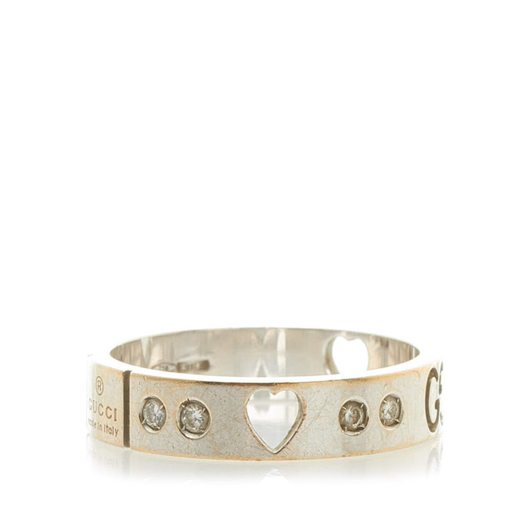 Gucci 18K Diamond Icon Amor Ring - 5 (SHG-35941)