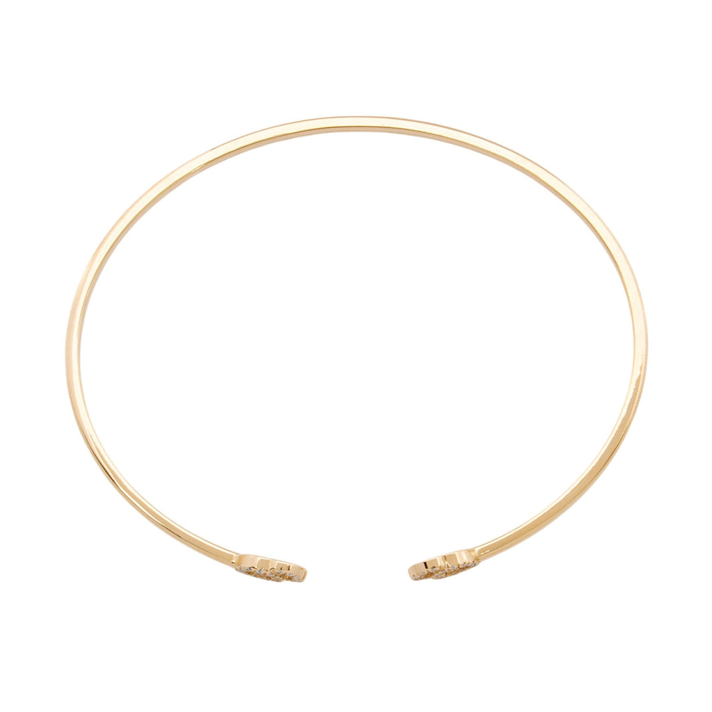 Gucci 18k Gold Diamond GG Running Bangle