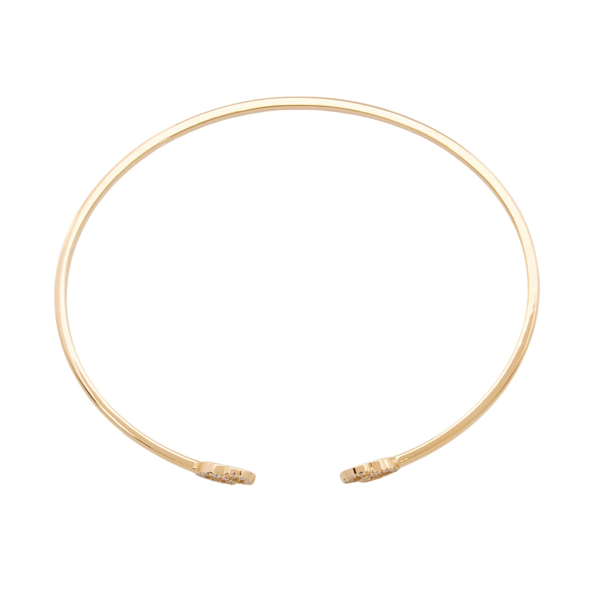 Gucci 18k Gold Diamond GG Running Bangle