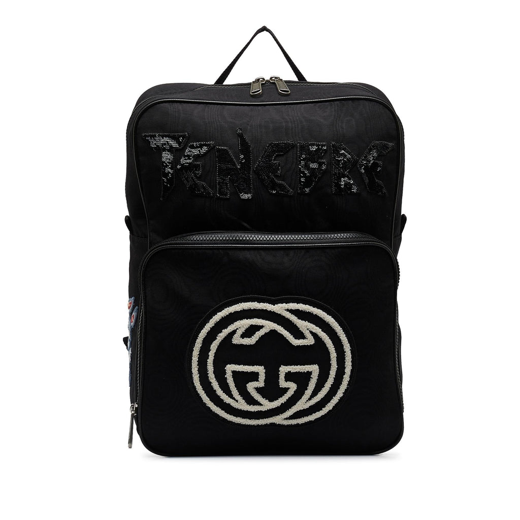 Gucci 80's Patch Tenebre GG Nylon Backpack (SHG-fOclzO)