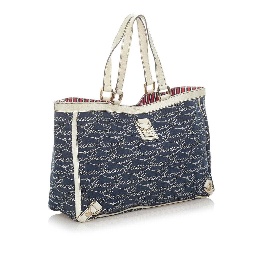 Gucci Abbey D- Ring Canvas Tote Bag (SHG-32612)