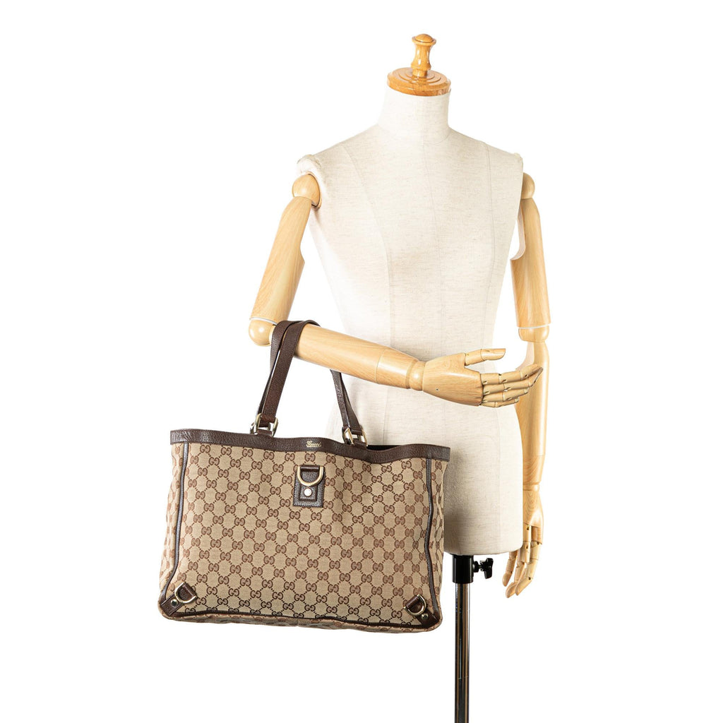 Gucci Abbey D Ring GG Canvas Tote (SHG-BplvmN)