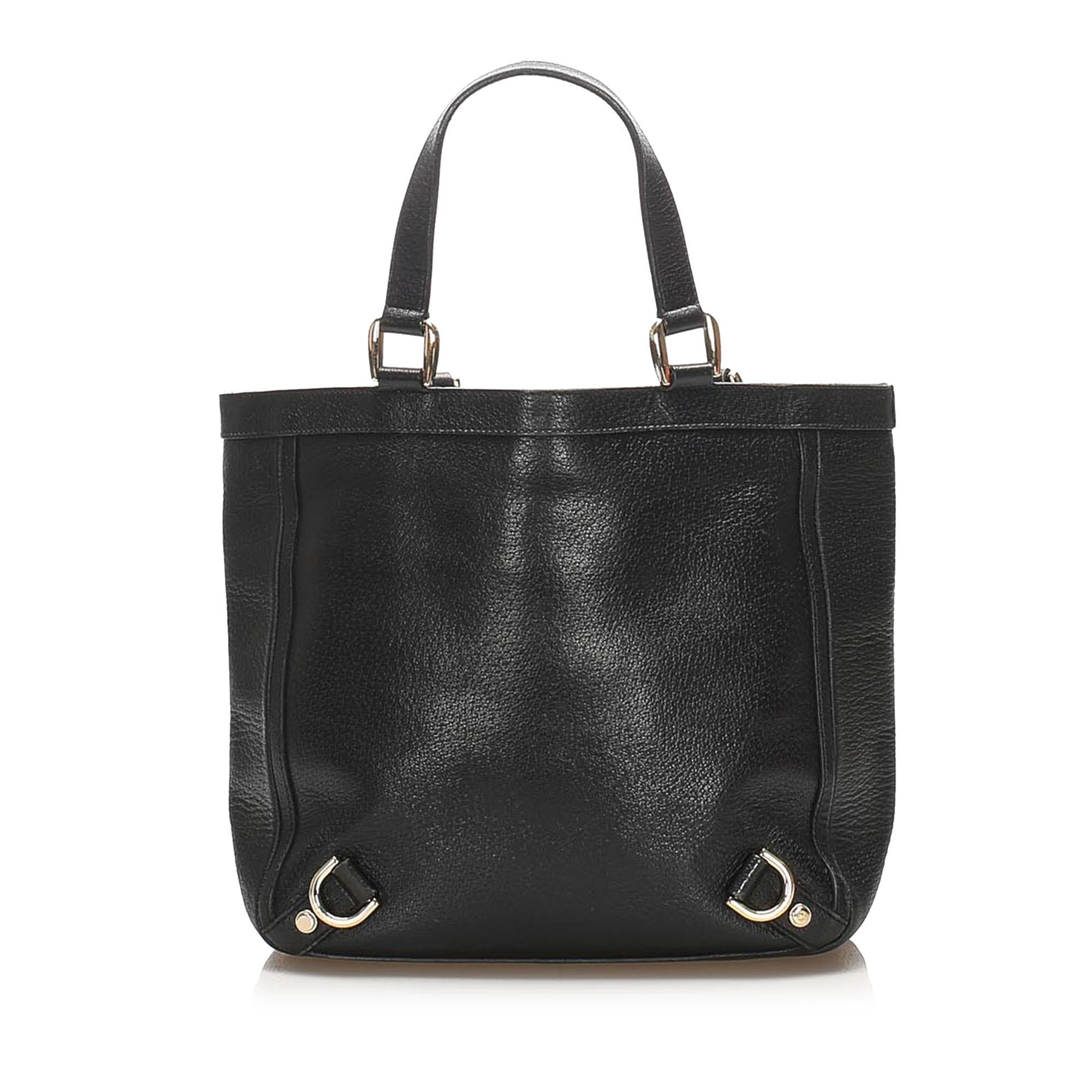 Gucci Abbey-D Ring Leather Handbag (SHG-22400)