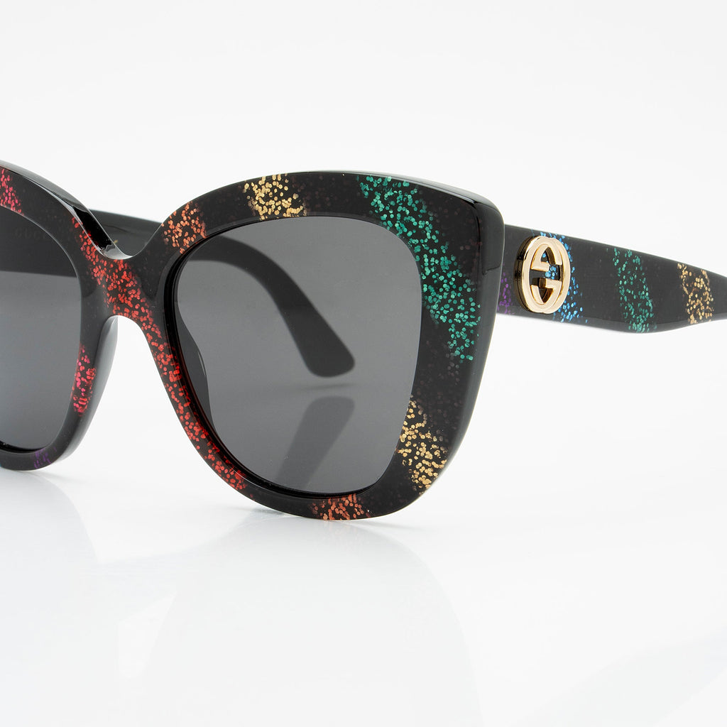 Gucci Acetate Glitter Interlocking G Sunglasses