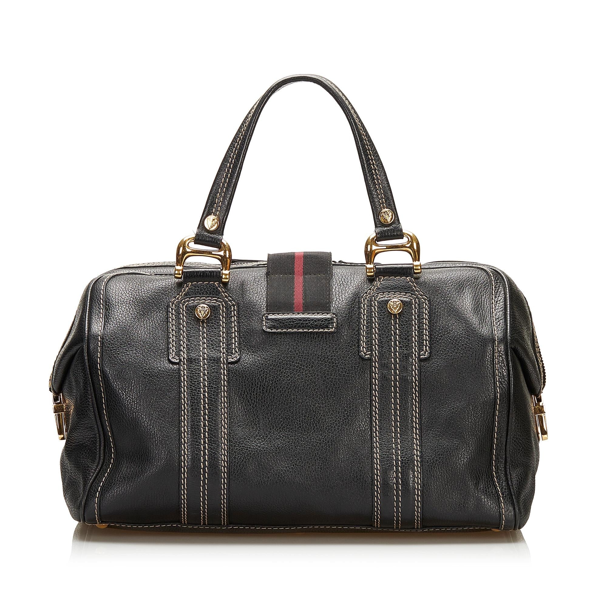 Gucci Aviatrix Leather Boston Bag (SHG-35967)