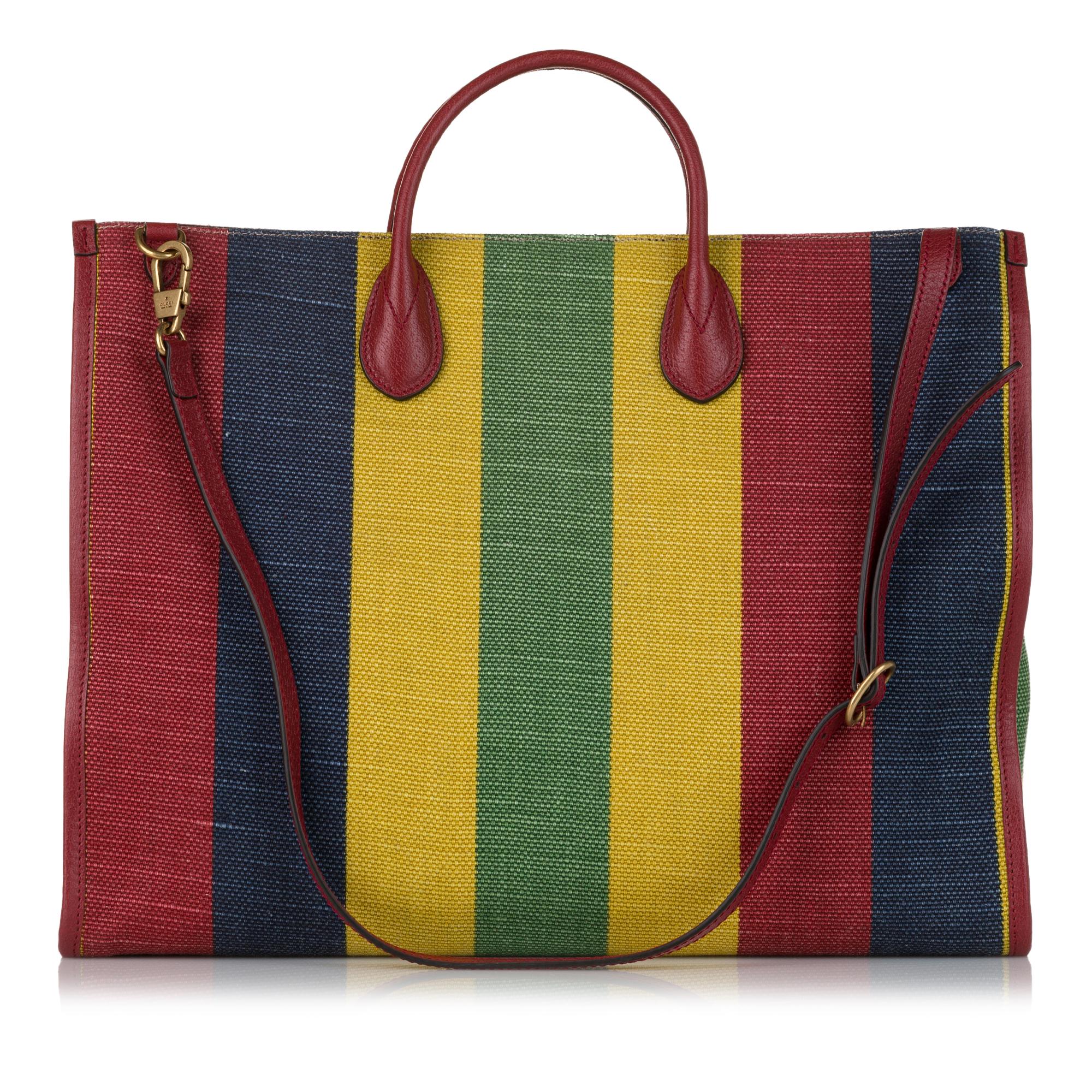 Gucci Baiadera Stripe Canvas Satchel (SHG-ddvpMT)