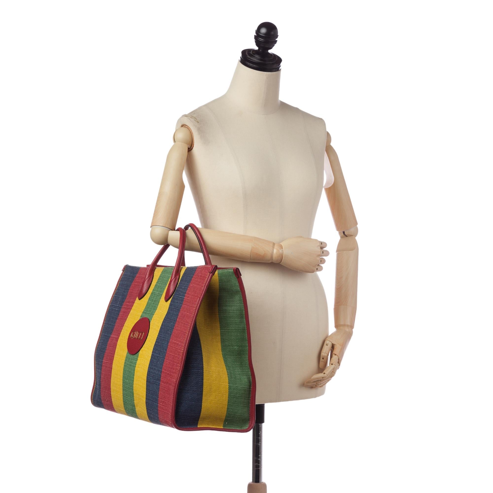 Gucci Baiadera Stripe Canvas Satchel (SHG-ddvpMT)