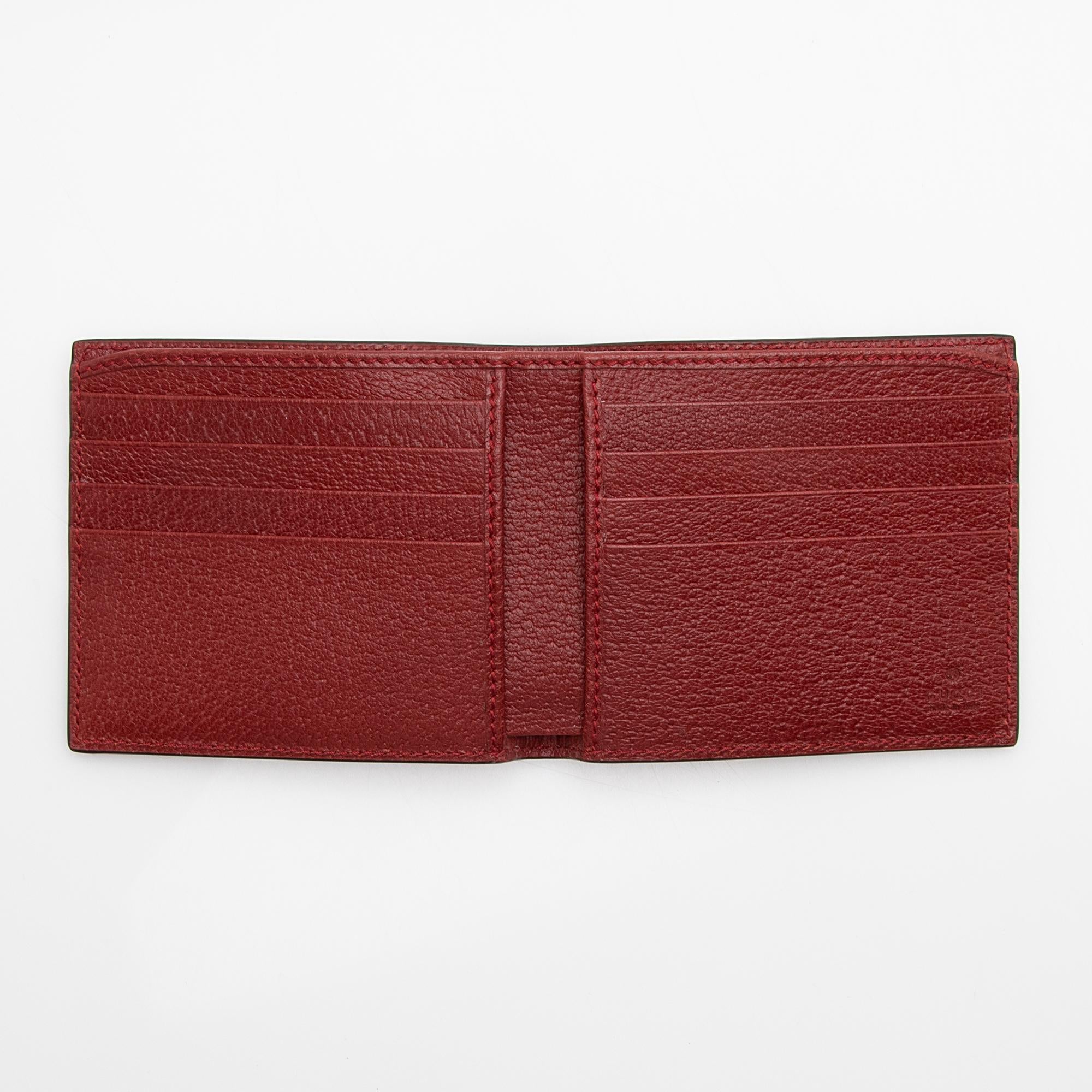 Gucci Baiadera Striped Canvas Bi-Fold Wallet (SHF-22845)