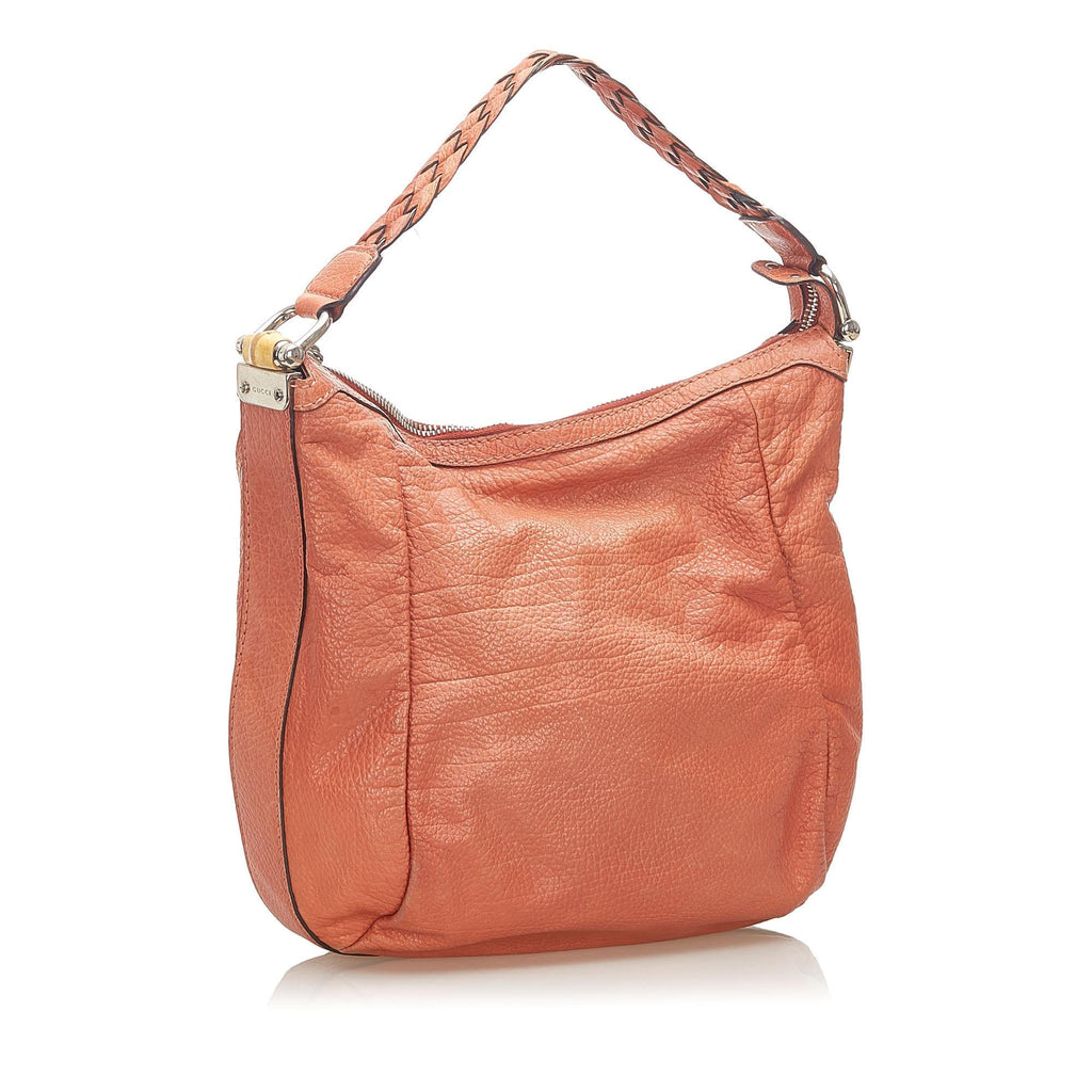 Gucci Bamboo Bar Leather Shoulder Bag (SHG-32182)