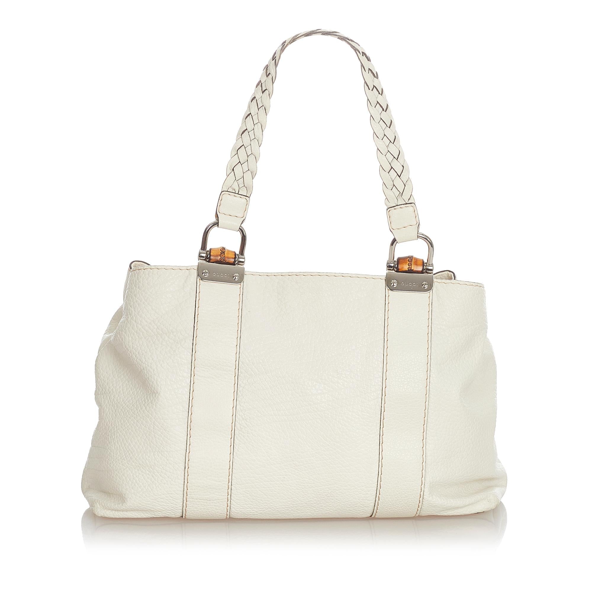 Gucci Bamboo Bar Leather Tote Bag (SHG-33881)