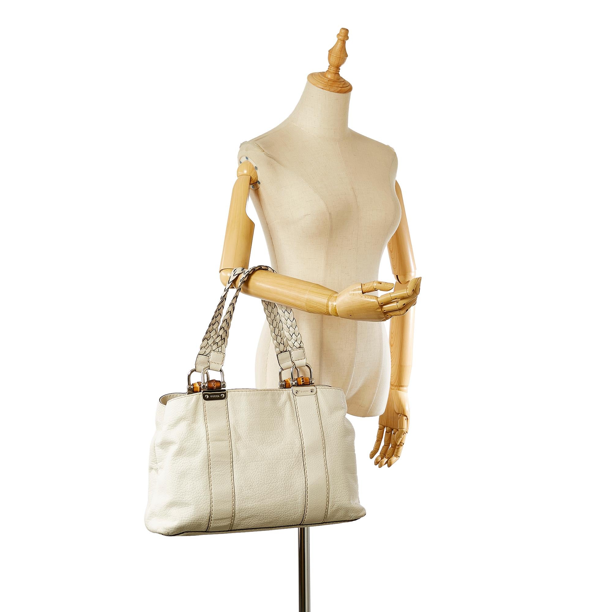 Gucci Bamboo Bar Leather Tote Bag (SHG-33881)
