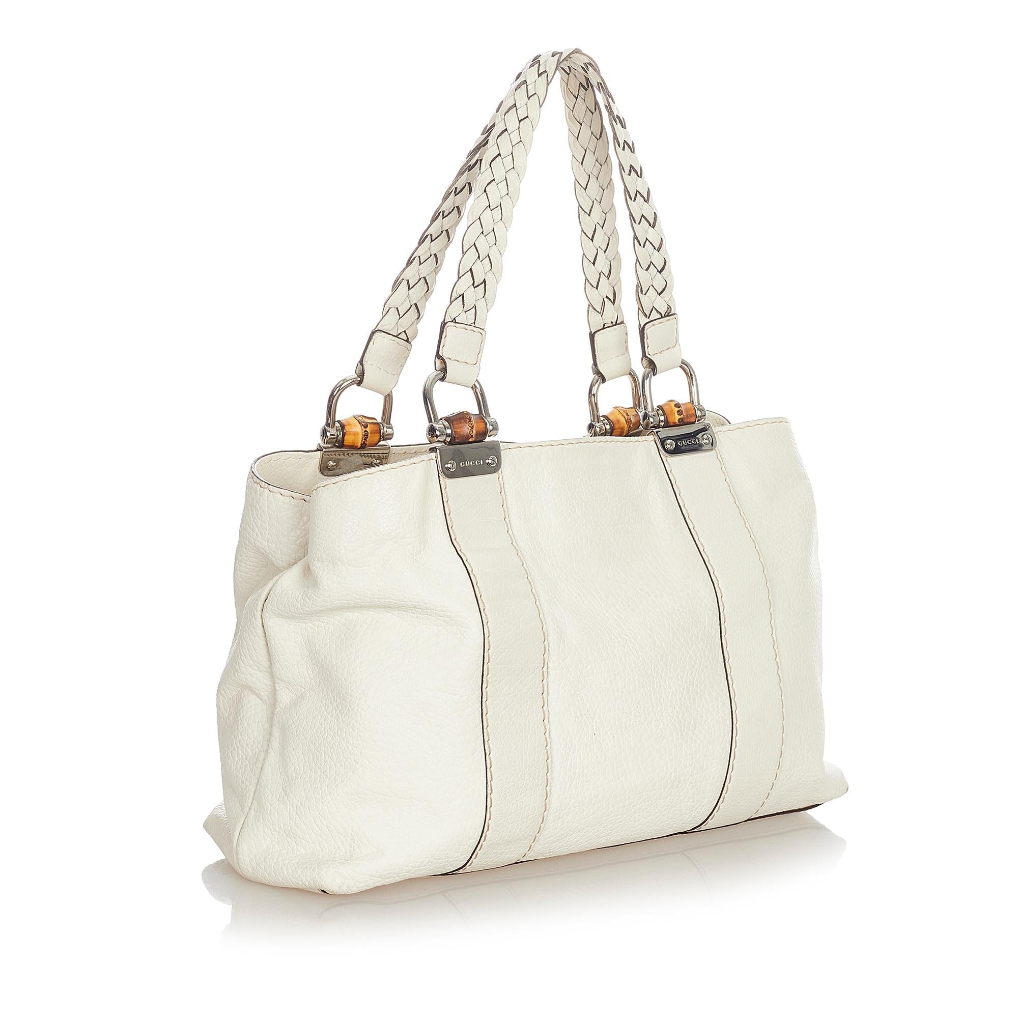 Gucci Bamboo Bar Leather Tote Bag (SHG-33881)