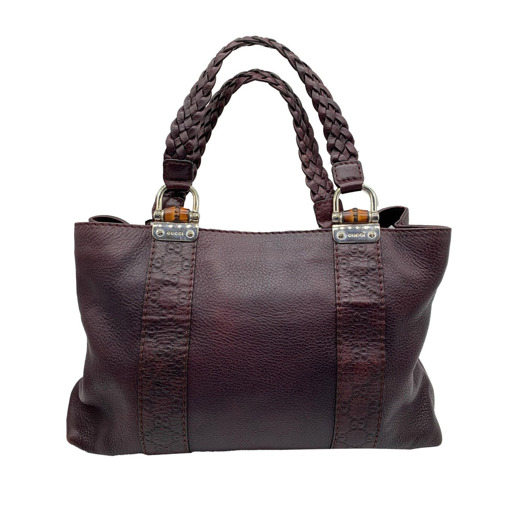 Gucci Bamboo Bar Leather Tote Bag (SHG-36986)
