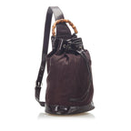 Gucci Bamboo Canvas Drawstring Backpack (SHG-32364)