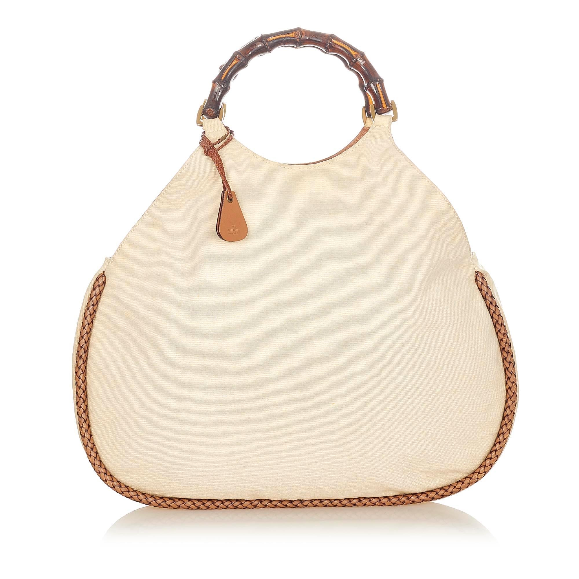 Gucci Bamboo Canvas Handbag (SHG-20998)