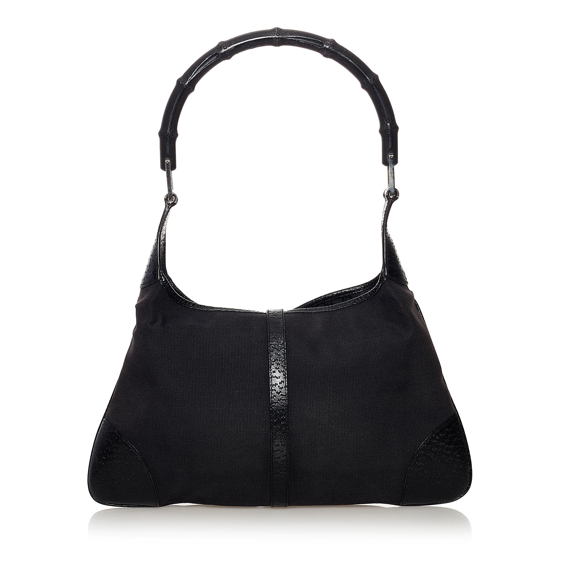 Gucci Bamboo Canvas Jackie Shoulder Bag (SHG-31465)