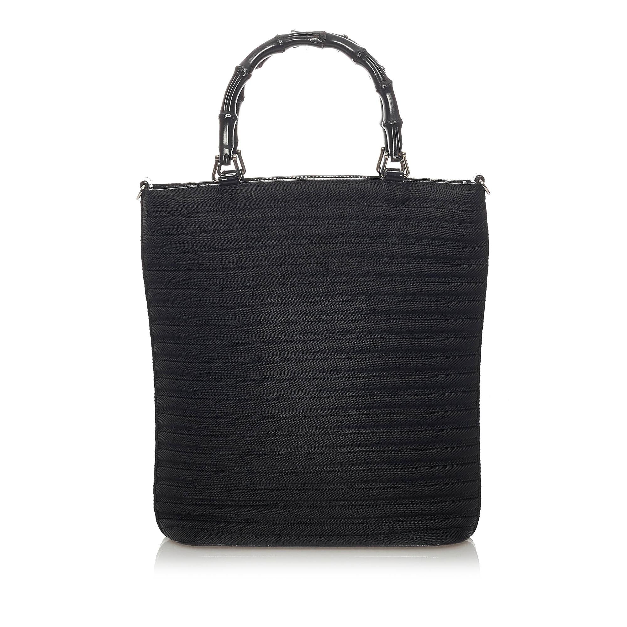 Gucci Bamboo Canvas Satchel (SHG-29171)