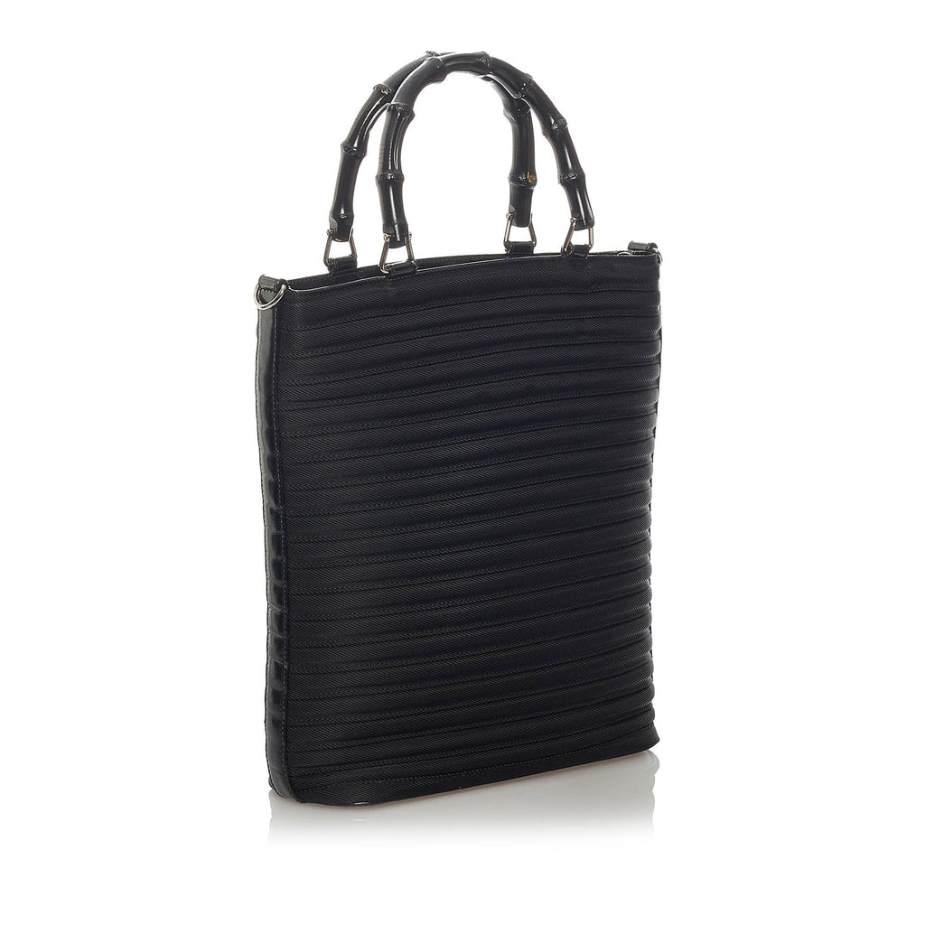 Gucci Bamboo Canvas Satchel (SHG-29171)