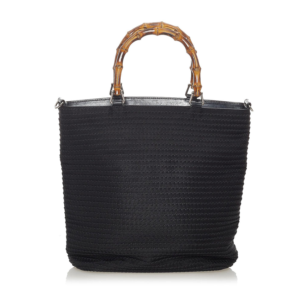 Gucci Bamboo Canvas Satchel (SHG-0VJXo9)