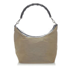 Gucci Bamboo Canvas Shoulder Bag (SHG-UFHCRv)