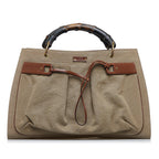 Gucci Bamboo Canvas Tote Bag (SHG-Rl4F7t)