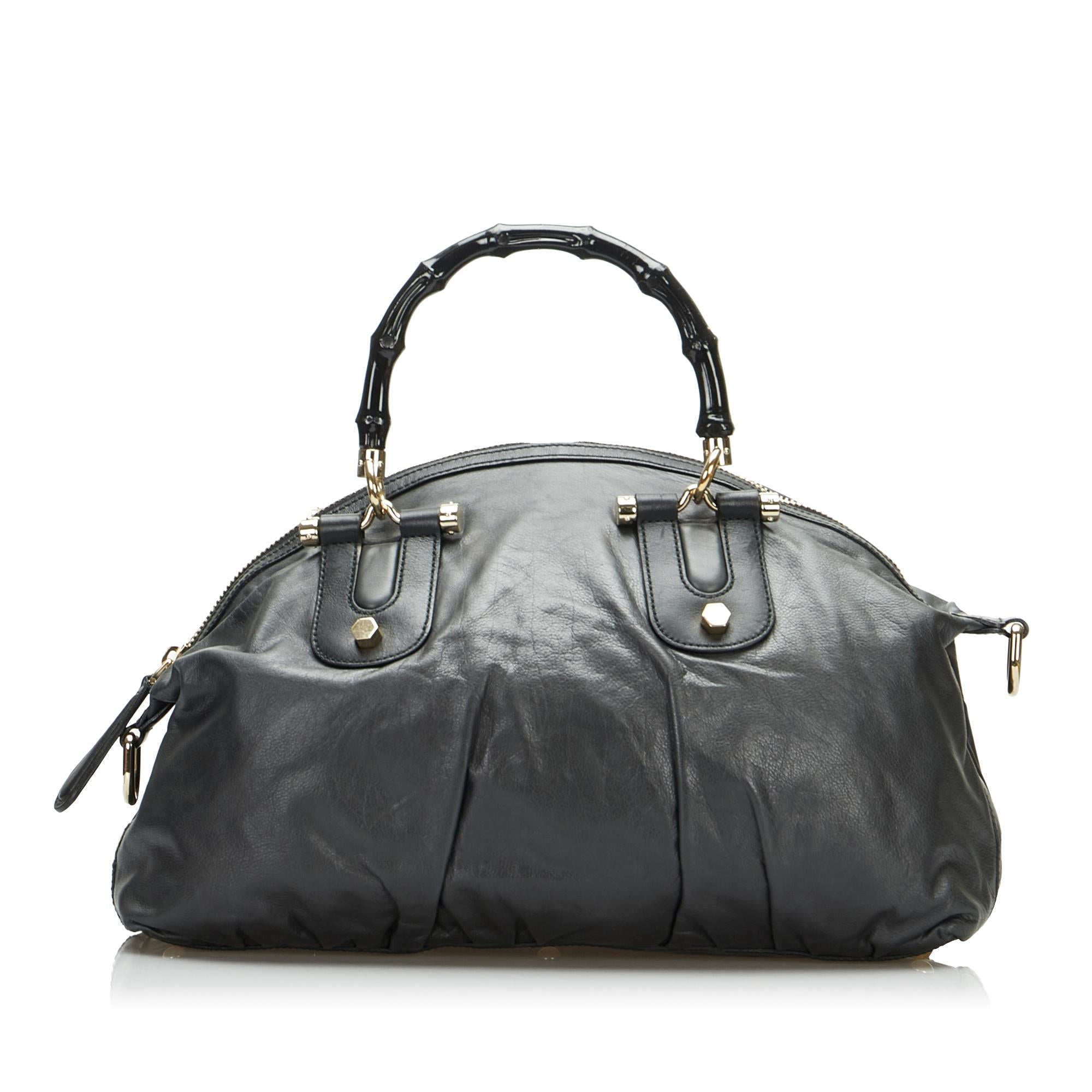 Gucci Bamboo Dialux Pop Satchel (SHG-PgirdF)