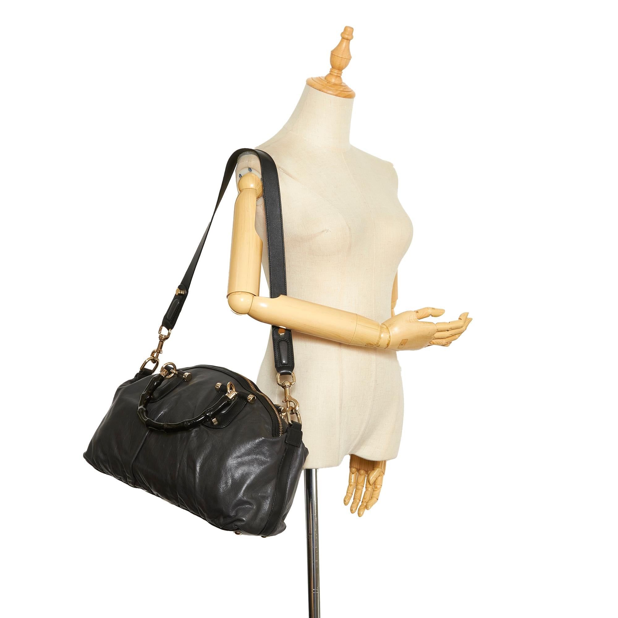 Gucci Bamboo Dialux Pop Satchel (SHG-PgirdF)
