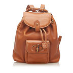 Gucci Bamboo Drawstring Leather Backpack (SHG-18102)