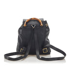 Gucci Bamboo Drawstring Leather Backpack (SHG-22299)