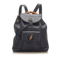 Gucci Bamboo Drawstring Leather Backpack (SHG-22299)