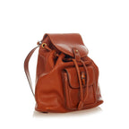 Gucci Bamboo Drawstring Leather Backpack (SHG-26046)