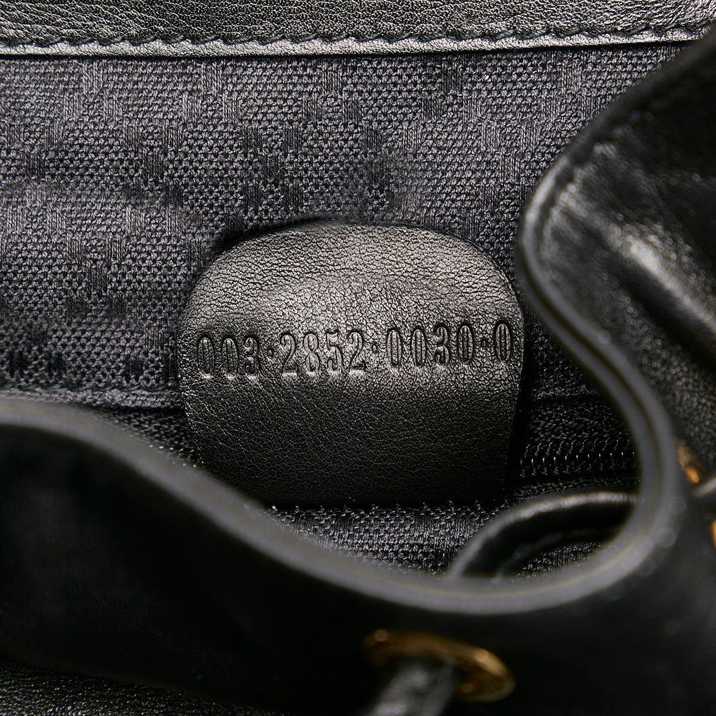 Gucci Bamboo Drawstring Leather Backpack (SHG-33985)