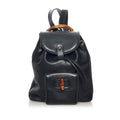Gucci Bamboo Drawstring Leather Backpack (SHG-34142)