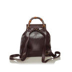 Gucci Bamboo Drawstring Leather Backpack (SHG-34969)