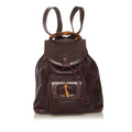 Gucci Bamboo Drawstring Leather Backpack (SHG-34969)