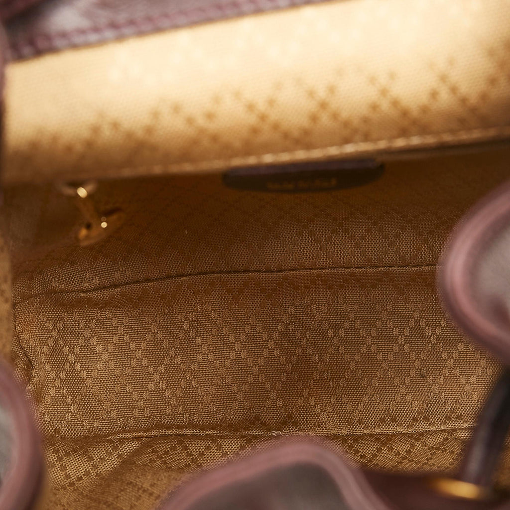 Gucci Bamboo Drawstring Leather Backpack (SHG-34969)