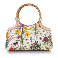Gucci Bamboo Flora Canvas Handbag (SHG-17799)