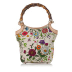 Gucci Bamboo Flora Canvas Handbag (SHG-31128)