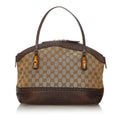 Gucci Bamboo GG Canvas Crafty Handbag (SHG-28907)