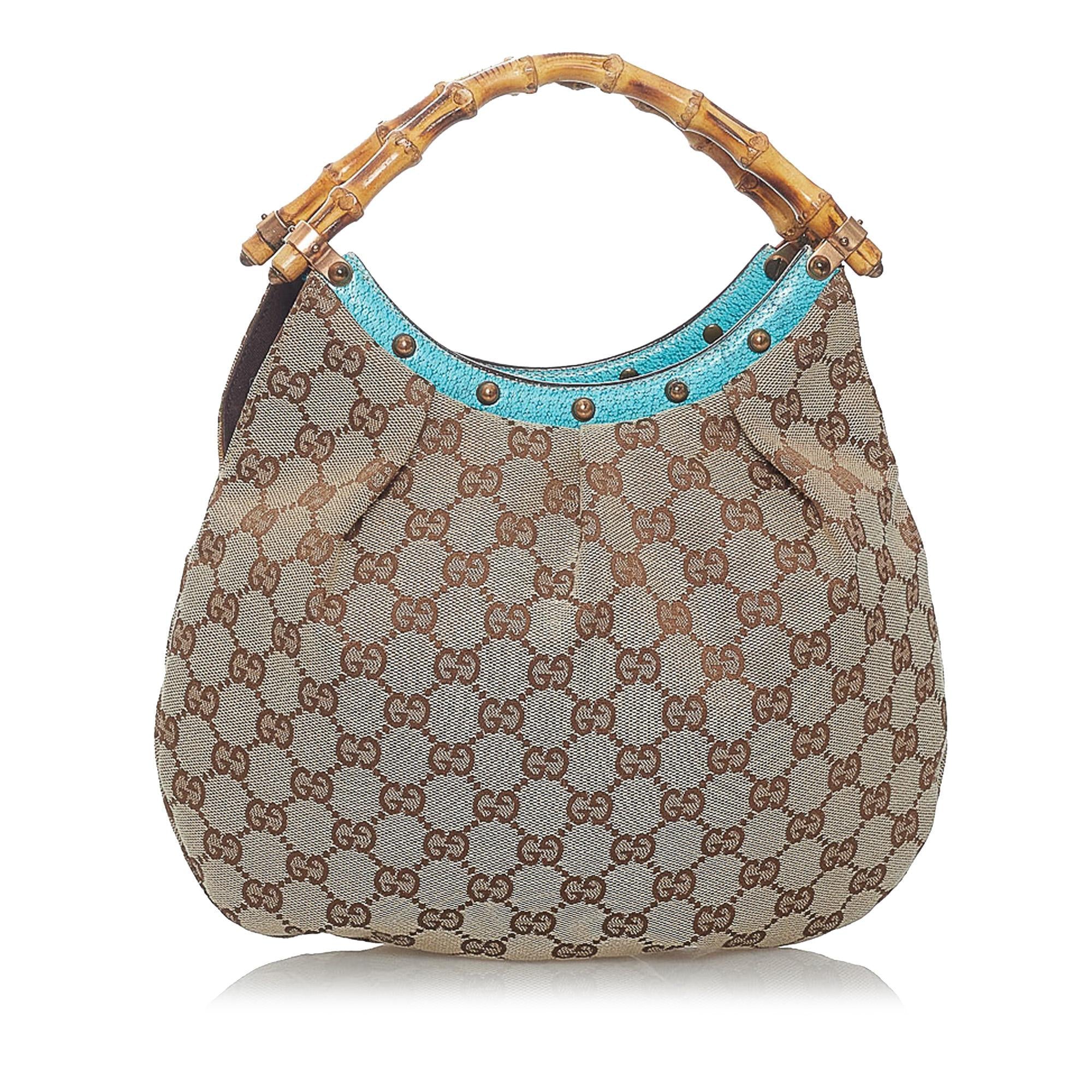 Gucci Bamboo GG Canvas Handbag (SHG-29468)