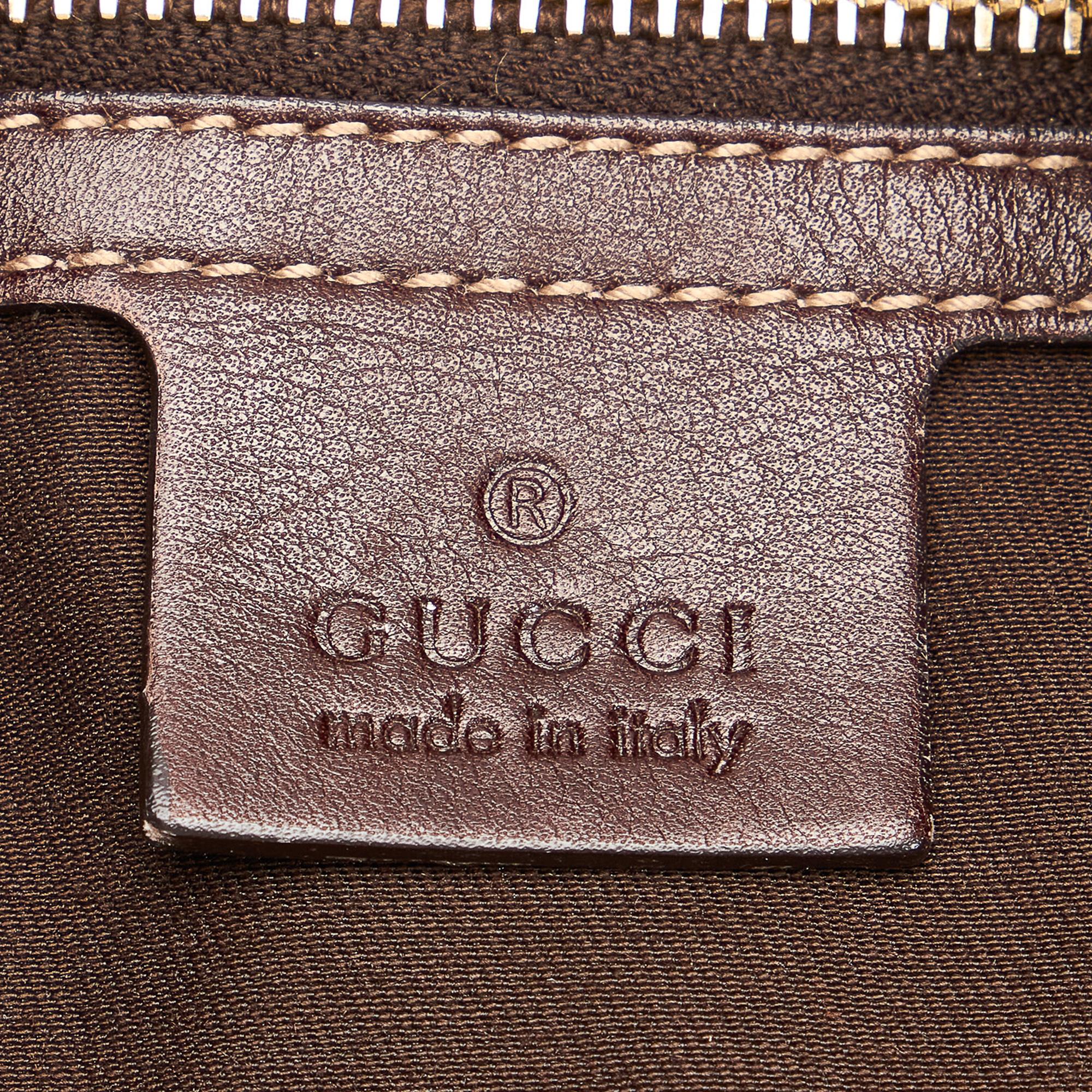 Gucci Bamboo GG Canvas Peggy Satchel (SHG-27270)